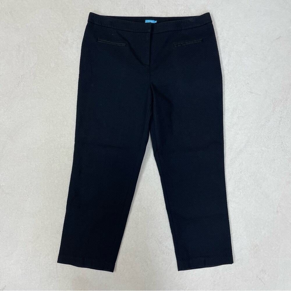 J. McLaughlin Quilted Black Cropped Ankle Pants Size 14